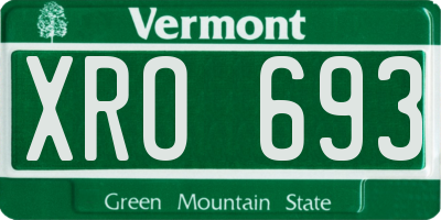 VT license plate XRO693