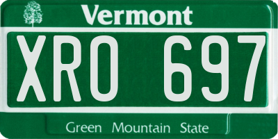VT license plate XRO697