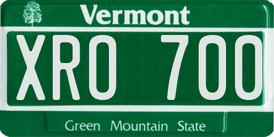 VT license plate XRO700