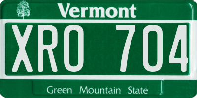 VT license plate XRO704
