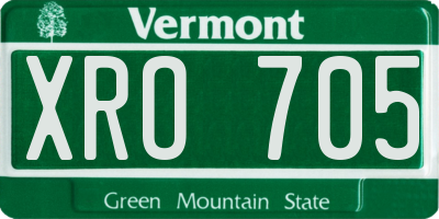 VT license plate XRO705