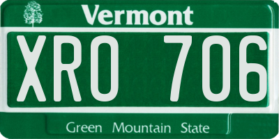 VT license plate XRO706