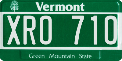 VT license plate XRO710