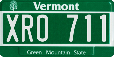 VT license plate XRO711