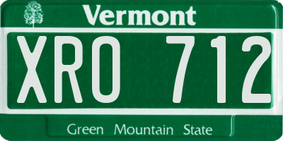 VT license plate XRO712