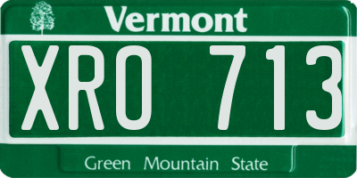 VT license plate XRO713