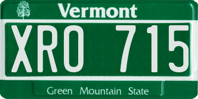 VT license plate XRO715