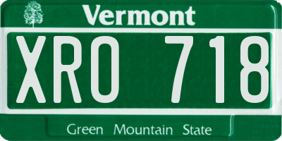 VT license plate XRO718