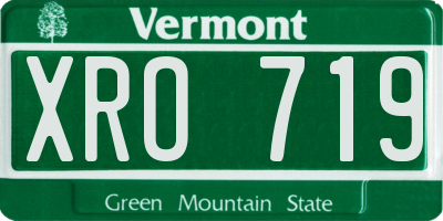 VT license plate XRO719