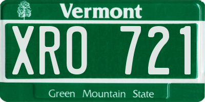 VT license plate XRO721