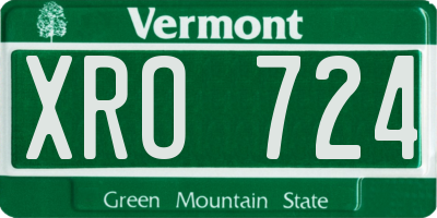 VT license plate XRO724
