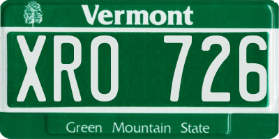 VT license plate XRO726