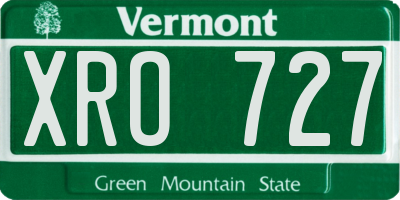 VT license plate XRO727