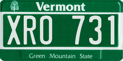 VT license plate XRO731