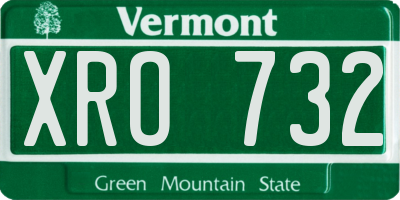VT license plate XRO732