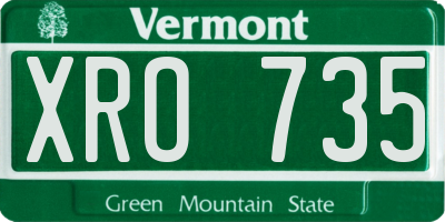 VT license plate XRO735