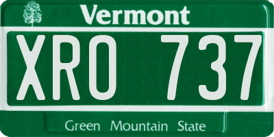VT license plate XRO737