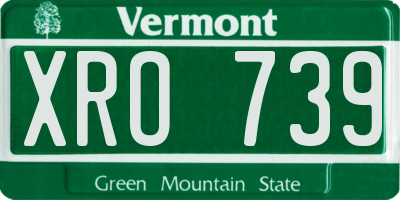 VT license plate XRO739