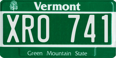 VT license plate XRO741