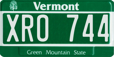 VT license plate XRO744