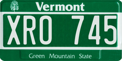 VT license plate XRO745