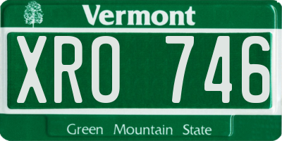 VT license plate XRO746