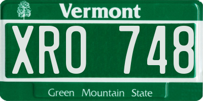 VT license plate XRO748