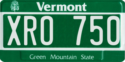 VT license plate XRO750