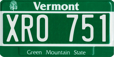 VT license plate XRO751