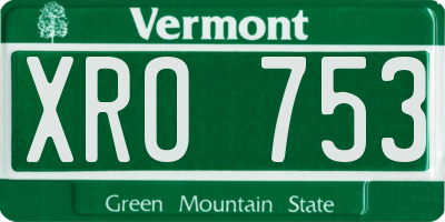 VT license plate XRO753