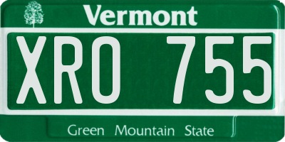 VT license plate XRO755