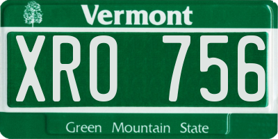 VT license plate XRO756