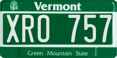 VT license plate XRO757