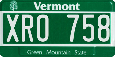 VT license plate XRO758