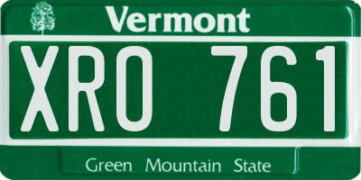 VT license plate XRO761