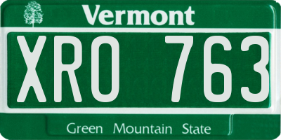 VT license plate XRO763