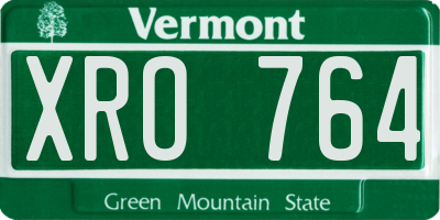 VT license plate XRO764