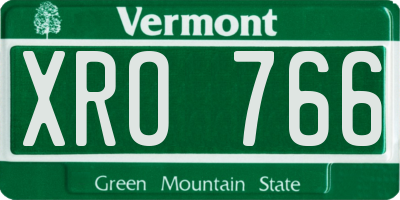 VT license plate XRO766