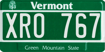 VT license plate XRO767