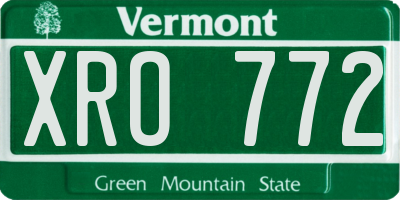 VT license plate XRO772