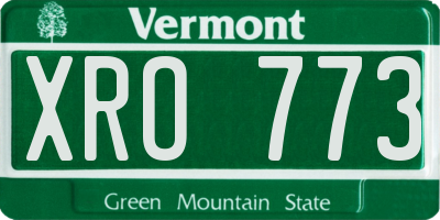 VT license plate XRO773