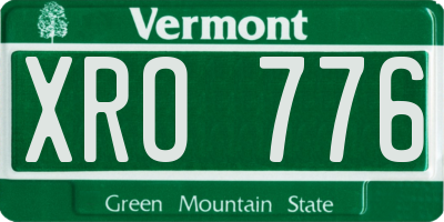 VT license plate XRO776