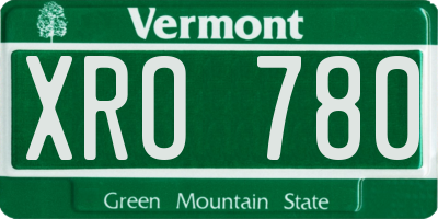 VT license plate XRO780