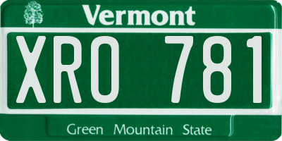 VT license plate XRO781
