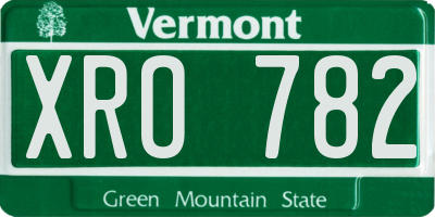 VT license plate XRO782