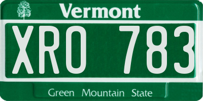 VT license plate XRO783