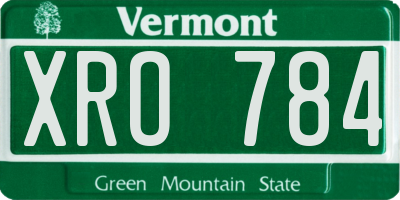 VT license plate XRO784