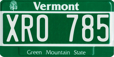 VT license plate XRO785