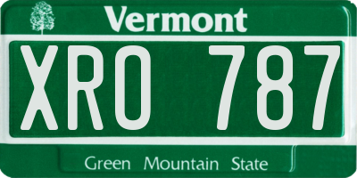 VT license plate XRO787