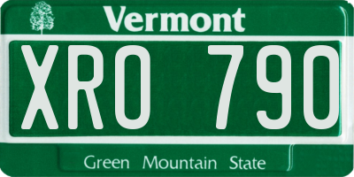 VT license plate XRO790